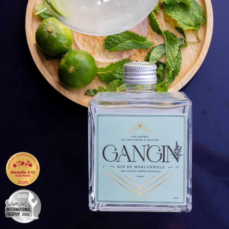 Gin with mint and cucumber flavors