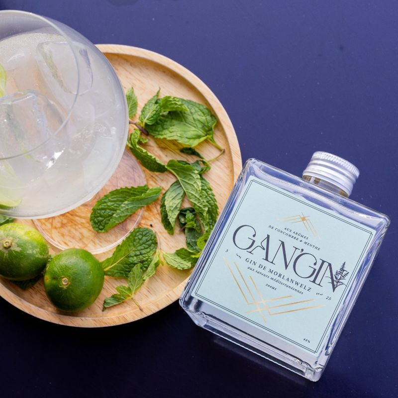Gin with mint and cucumber flavors