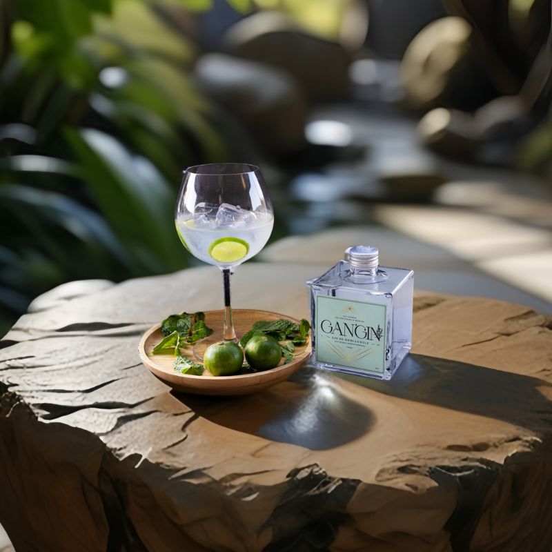 Gin with mint and cucumber flavors