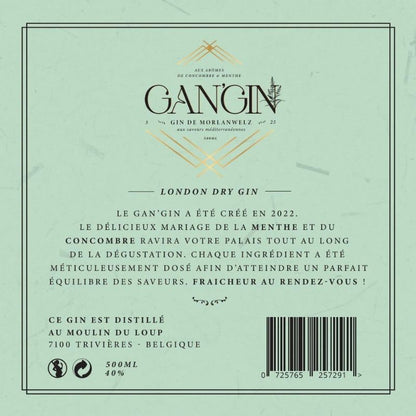 Gin aux arômes de menthe et concombre